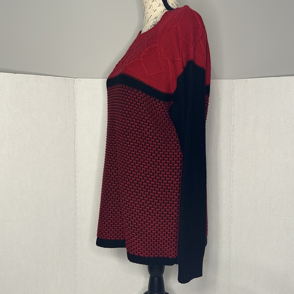Karen Scott | Red & Black Pull Over Pull-Over Holiday Sweater | Size L - Picture 5 of 8